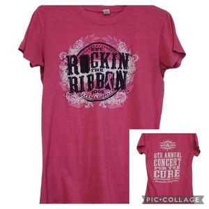 t shirt jason aldean rockin' ribbon 2005 roanoke va concert for cure cancer pink